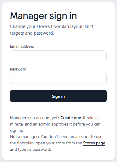 Manager sign in.